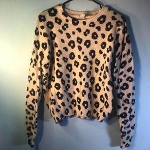 Black and white leopard print sweater